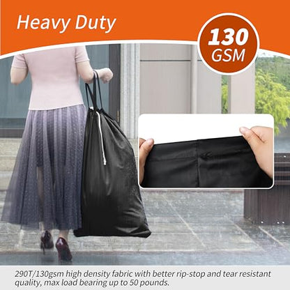 Polecasa Extra Heavy-Duty Laundry Bag with Handles, Black, 28x36" - color: Black, size: 28" x 36" | 1 Pack