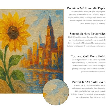 Fuxi Acrylic Paint Book Pad, 2-Pack - 5.5" x 8.5" | 246lb/400gsm Paint Paper for Acrylic Painting, 30 Sheets Per Pad. - color: Ivory Gream