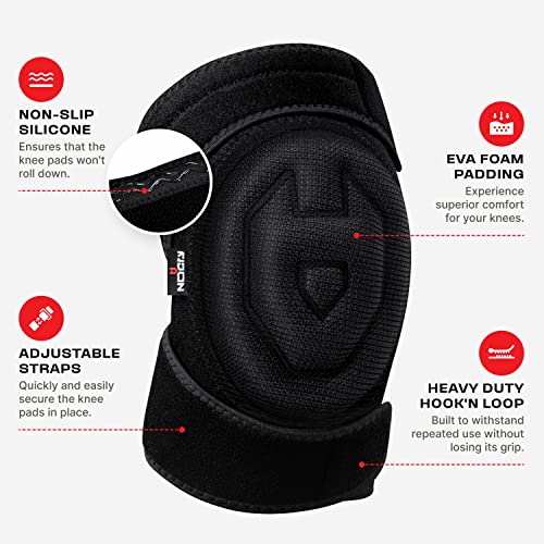 NoCry Gardening Knee Pads for Women & Men with Soft Foam Cushion and Adjustable, Easy-to-Use Non-Slip Straps — Durable, Lightweight Design — Perfect for Gardening or Cleaning Floors - style: Foam