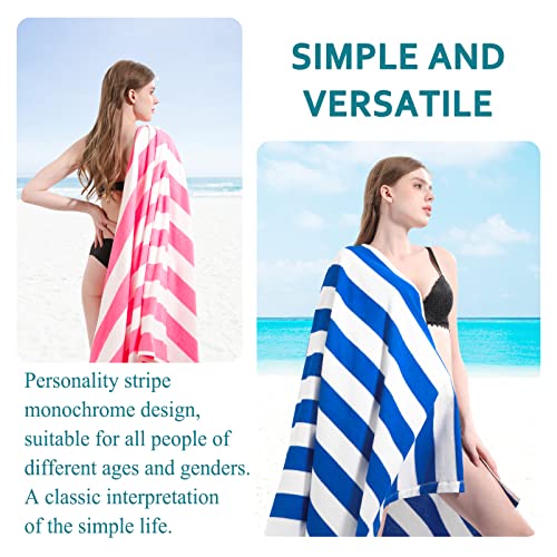 Genovega 6 Packs Oversized 72X40 Inch Stripe Beach Towel Thin Terry Set Extra Large XL Big Clearance Towels Soft Swim Pool Travel Accessories Essentials Camping Adults Men Women Gift Blue - color: Blue, size: 72.00" X 40.00"