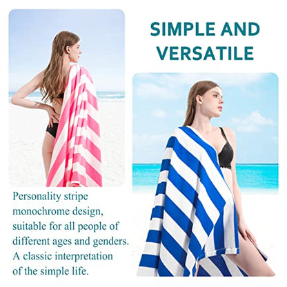 Genovega 6 Packs Oversized 72X40 Inch Stripe Beach Towel Thin Terry Set Extra Large XL Big Clearance Towels Soft Swim Pool Travel Accessories Essentials Camping Adults Men Women Gift Blue - color: Blue, size: 72.00" X 40.00"