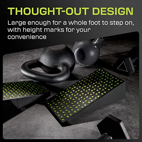 Flexelent Heel Elevated Squat Wedge Block Pair, 17° Angle, Bag Included - color: Lime Green