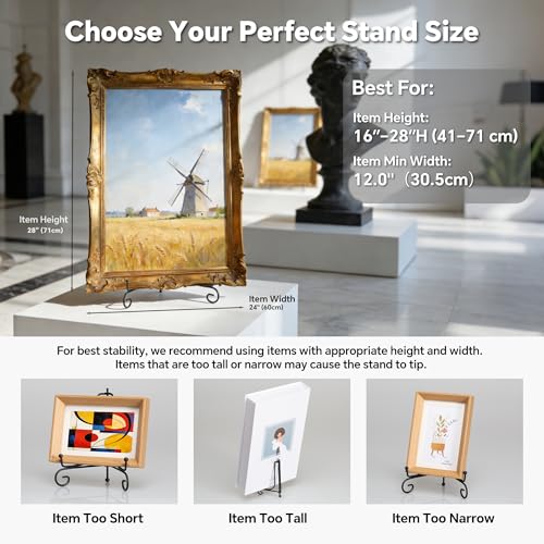 Artliving Plate Stands for Display, 17 Inch Black Iron Easel Plate Display Photo Holder Stand, Displays Picture Frames, Decorative Plates, Tablets and Art (2 pack) - size: 17 inch (2 Pack)