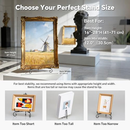 Artliving Plate Stands for Display, 17 Inch Black Iron Easel Plate Display Photo Holder Stand, Displays Picture Frames, Decorative Plates, Tablets and Art (2 pack) - size: 17 inch (2 Pack)