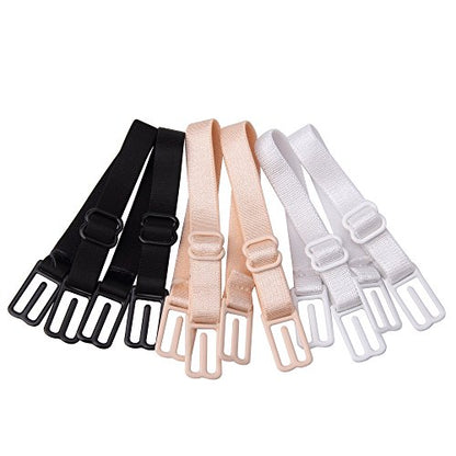 Women's Non-slip Elastic Bra Strap Holder Racer Back - Conceal Straps - color: Multicoloured-6pcs