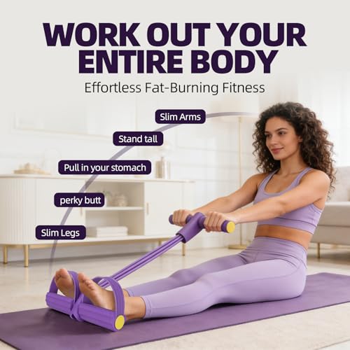 Resistance Bands with Handles 6 Tube Multifunction Tension Rope, Sit-Up Exercise Equipment with Foot Pedals and Handles，Pedal Resistance Band for Abdomen, Waist, Arm, Leg - color: Pink