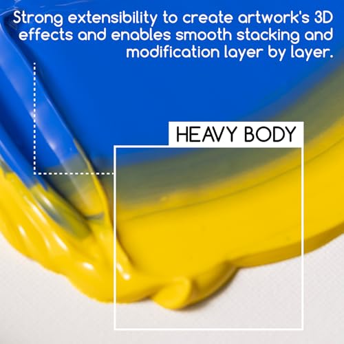 MEEDEN Heavy Body Acrylic Paint Set: 100ml/3.38oz x 40 Tubes Art Paint | Rich Pigment Art Craft Paints Set including 36 Colors & 4 x Titanium White for Adults Art Craft Canvas Painting - color: 37 Colors, size: Set