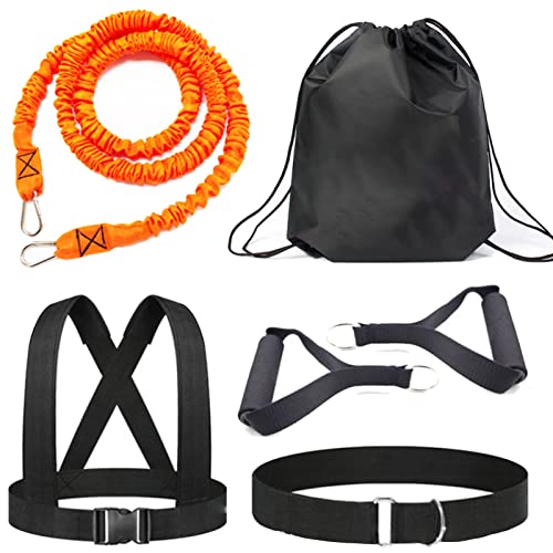 Resistance Explosive Training Set, Adjustable Shoulder Waist Belt | Speed Training Equipment Help to Improve Power, Strength, Agility Suit for Football Baseball Running Basketball 50lb - color: OR-9.8ft