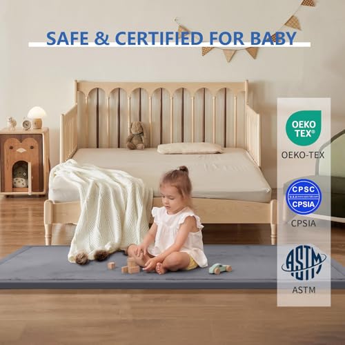 Huloo Sleep 2" Thick Play Mat for Babies Toddlers, Dark Gray, 28"x72" - color: Dark Grey, size: 28"×72"×2"