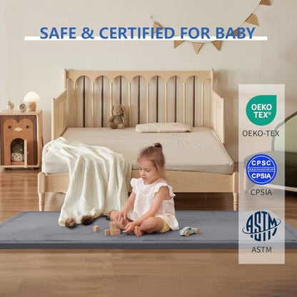 Huloo Sleep 2" Thick Play Mat for Babies Toddlers, Dark Gray, 28"x72" - color: Dark Grey, size: 28"×72"×2"