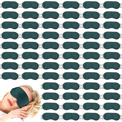 Tarpop 200 Pcs Eye Masks Adjustable Sleeping Mask, Dark Green - color: Dark Green