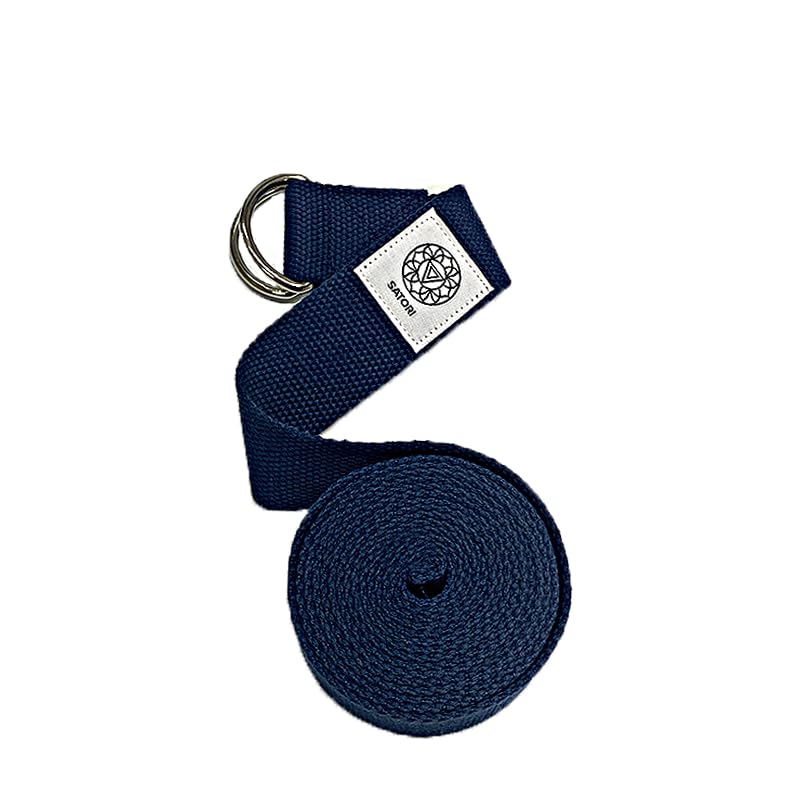 Yoga Strap for Stretching, Exercise, Flexibility Training, Durable Cotton with Double D-Ring, Improves Flexibility for Yoga, Workout, Pilates. - color: Blue