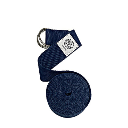 Yoga Strap for Stretching, Exercise, Flexibility Training, Durable Cotton with Double D-Ring, Improves Flexibility for Yoga, Workout, Pilates. - color: Blue