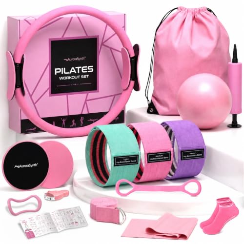 Home Pilates Kit Pilates Equipment Set for Women, Pilates Essentials Kit - color: Rose Pink - 11 Pieces Kit