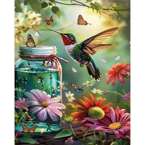 Arttoplus Hummingbird Paint by Numbers Kit for Adults Beginner 16x20 inch | Hummingbird Adult Paint by Number Kits on Canvas, DIY Oil Painting by Numbers for Gift Home Wall Decor (Without Frame) - color: MT21175-US