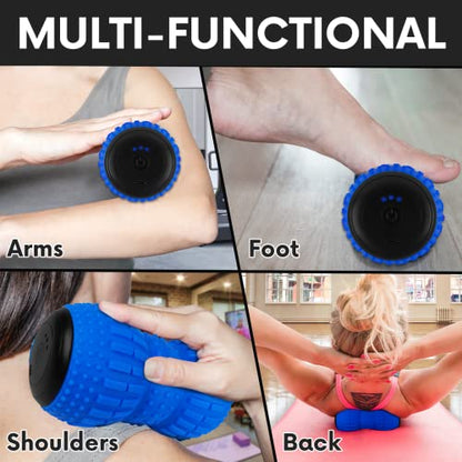 ZeenKind Vibrating Peanut Massage Ball for Plantar Fasciitis, Muscle Pain Relief with 4 Speed, Deep Tissue Therapy for Myofascial Release & Muscle Recovery, Neck Back Foot Roller Massager | Portable Foot Roller Massager for Deep Tissue Therapy Muscle Pain