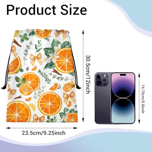 Orange Fruit Gymnastics Grip Bags Adjustable Gym Storage Pouch for Gymnasts Dancer Holding - color: Fruit Art-orange, size: 12"(H)*9.25"(W)