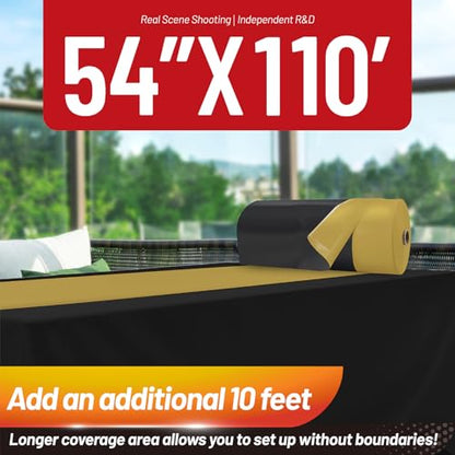 Plastic Table Cover Roll, 110 Ft X 54 In Table Cloth Disposable with Cutter | Black Gold Tablecloth Premium PEVA Plastic Table Cloth Disposable Roll with Cutter for Graduation Parties, Banquets, Dinners - color: Black and Gold, size: 1320" x 54" (Rectangu