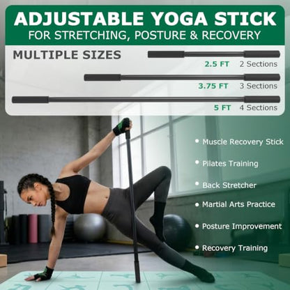 Foldable Yoga Mat Kit,Yoga Starter Sets,Yoga Stick Set