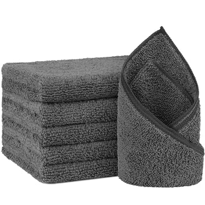 Orighty 6-Pack Grey Hand Towels, 16x28 inch Microfiber Gym Towels - color: Grey, size: Pack of 6
