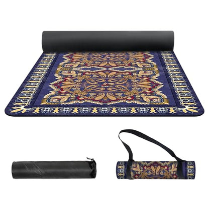 nuveti Yoga Mat Print Extra Thick TPE Non Slip Fitness Exercise Mat with Carrying Bag,72"x24" Extra Thick 6MM Exercise & Workout Mat for Yoga, Pilates Fitness and Floor Exercises - color: OSDT1