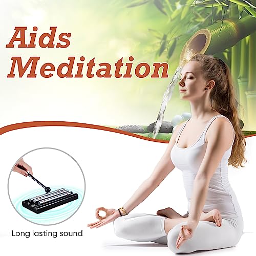 Classroom Chime Meditation Chimes Trio Teacher Three Tone Hand Bell for Management Mindfulness Percussion Instrument Reminder with Mallet Storage Bag for Prayer Teacher Gift Eastern Music Yoga