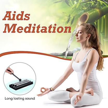 Classroom Chime Meditation Chimes Trio Teacher Three Tone Hand Bell for Management Mindfulness Percussion Instrument Reminder with Mallet Storage Bag for Prayer Teacher Gift Eastern Music Yoga