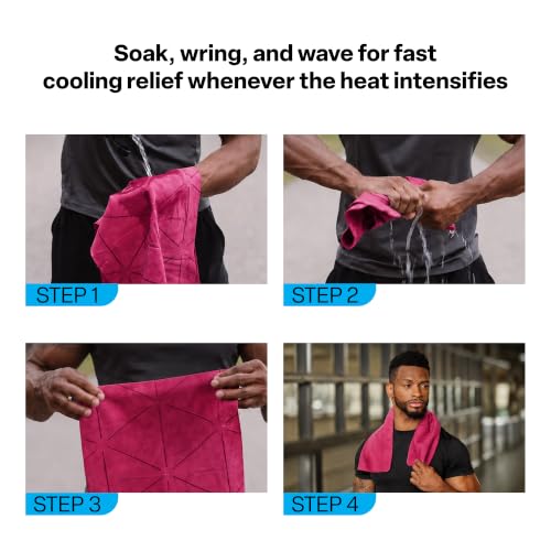 COLD FACTOR Instant PVA Cooling Towels, Cooling Neck Wraps, Pink, 1 Pack - color: Pink
