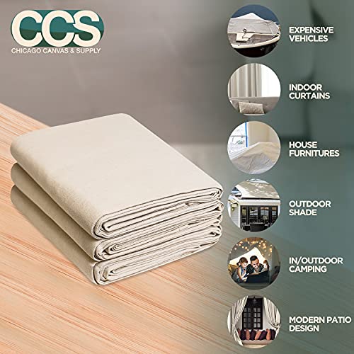 CCS Canvas Drop Cloth for Painting – All Purpose Cotton Duck Cloth Tarp for Curtains, Tablecloths, Backdrops – Washable & Reusable Floor Cover & Dust Sheet for Furniture (12-Pc, 4x12 Ft) - size: 4 by 12 Feet (Set of 12)