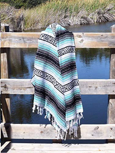 Sanyork Yoga Blanket Hand Woven Authentic Mexican Falsa Assorted Random Color 50" x 74"