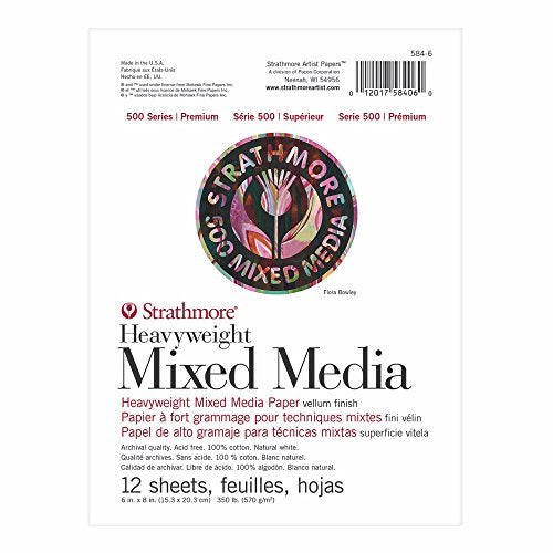 Strathmore 500 Series Heavyweight Mixed Media Pad 6"X8"-12 Sheets -62584600 - size: 6 x 8 inches, style: Pad