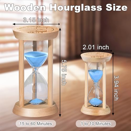SuLiao Wood Hourglass 30 Minute, Blue Beech Stand Sand Timer Clock, Small Sand Watch 30 Min, Three Minute Timer Antiguo Reloj De Arena, Unique Hour Glass Sandglass for Home, Desk, Office - color: Blue, size: 30 Min
