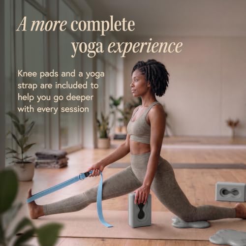 Yoga Blocks Wrist Support; Yoga Blocks 2 Pack with Knee Pads and Strap to Put Less Weight on Wrists; Durable, Versatile Yoga Brick Exercise Block Set, Blocks Yoga - color: Grey
