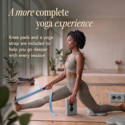 Yoga Blocks Wrist Support; Yoga Blocks 2 Pack with Knee Pads and Strap to Put Less Weight on Wrists; Durable, Versatile Yoga Brick Exercise Block Set, Blocks Yoga - color: Grey