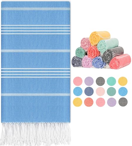 Turkish Beach Towels Gym Towel Camping Blanket Xl Large Big Size Sandfree Sandrpoof Thin Fast Drying Packable Honeymoon Travel Essential Summer Vacation Accessories Hawaii Trip Necessities Women Gifts - color: Thinner Blue