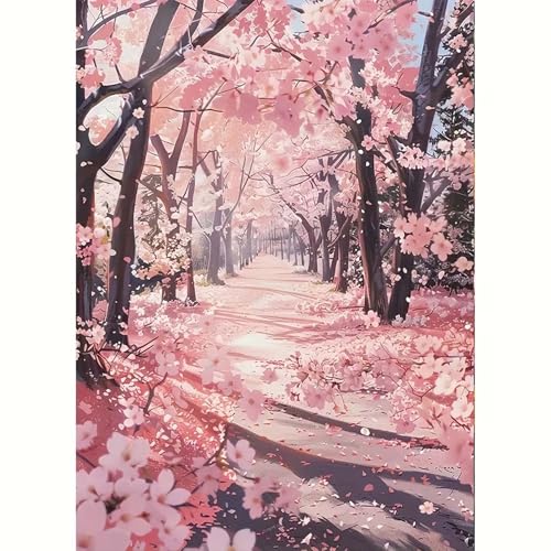Cherry Blossom Tree Diamond Art Kits for Adults Beginners,5D Diamond Painting Flowers,DIY Paint By Diamonds Dots with Gem Art for Adults,Home Wall Decor 12 X 16Inch - color: GM8839
