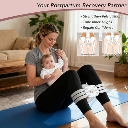 Thigh Exercise Devices, Pelvic Floor Exerciser & Kegel Trainer with Adjustable Resistance, Inner Thigh Exercise Equipment for Home Workout - Postpartum Training