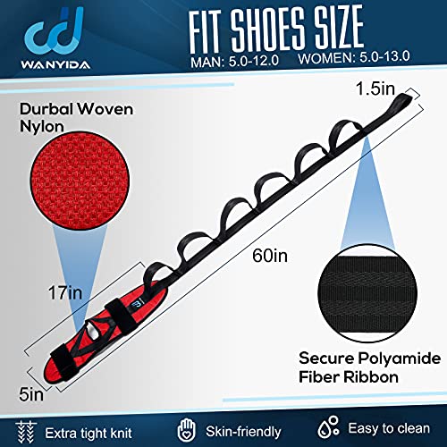Foot Calf stretcher for Plantar Fasciitis, Achilles Tendonitis, Heel Spurs, Drop Foot. Yoga Stretching Strap for Leg, Thigh and Hamstring (Red) - color: Red