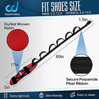 Foot Calf stretcher for Plantar Fasciitis, Achilles Tendonitis, Heel Spurs, Drop Foot. Yoga Stretching Strap for Leg, Thigh and Hamstring (Red) - color: Red