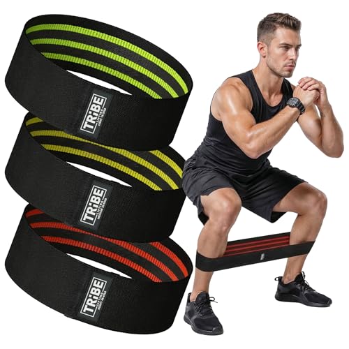 Fabric Resistance Bands for Working Out, 3-Pack for Legs and Glutes - color: Black