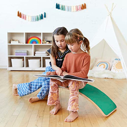 ECR4Kids Balance Board, Montessori Toy, Green - color: Green