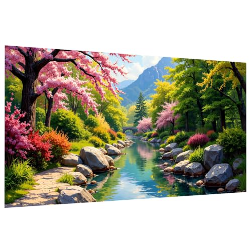 JOOZ Large Diamond Art Kits for Adults - 5D Landscape Diamond Painting | Round Drill| Premium Canvas| Clear Symbols| Bright Colors| Fun and De-Stress| Gem Art| Home Wall Decor| Gift| 27.5x15.7 Inch - color: Landscape 055