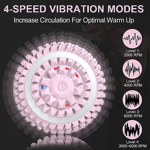 Uppye Vibrating Ball Massager, Vibration Massage Ball for Physical Therapy, Mobility Ball for Workout Recovery, Deep Tissue Massager for Pain Relief and Trigger Point Treatment (Pink) - color: Pink