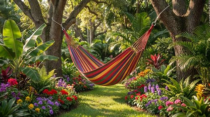 Canvas Hammock 108" Long X 59" Wide 2 Person Hammock 440 pounds Maximum Weight Applicable Scenes in Courtyard Autumn, Indoor Hanging Chairs, Beach Leisure (red Yellow, Twin) - color: Red Yellow, size: Twin