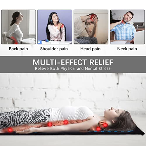 Extra Long Yoga Acupressure Mat Set,Massage Acupuncture Mat Large,Magnetic Mat Acupressure Body mat and Pillow for Neck Back Pain Relief(Blue) - color: Blue