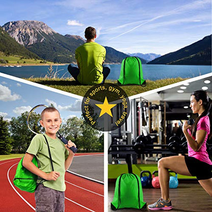KUUQA 12 Pcs Drawstring Backpack Bags, Dark Green - color: Dark Green