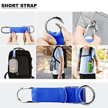 ZINZ Elastic Jacket Gripper Travel Strap with D-Ring Hooks and Buckle, Suitcase Straps Belts Travel Accessories, Makes Your Hands Free - color: Blue