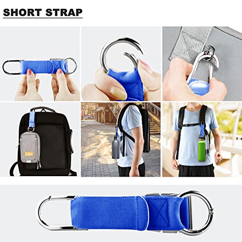 ZINZ Elastic Jacket Gripper Travel Strap with D-Ring Hooks and Buckle, Suitcase Straps Belts Travel Accessories, Makes Your Hands Free - color: Blue