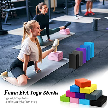 20 Pcs Foam EVA Yoga Blocks Lightweight Yoga Bricks Non Slip Supportive Foam Blocks Prop Accessories for, Pilates, Stretching and Meditation, Women Men Yogi Beginners (Multicolor)
