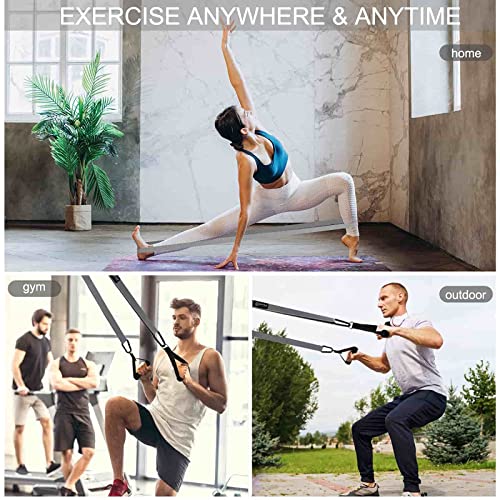 76 Inch Extra Long Fabric Resistance Band with Workout Guide for Men & Women, Non-Slip,up to 150 LBS for Strength Training, Pull-Up Assist, Yoga & Physical Therapy - color: Gray/Dark Gray/Black